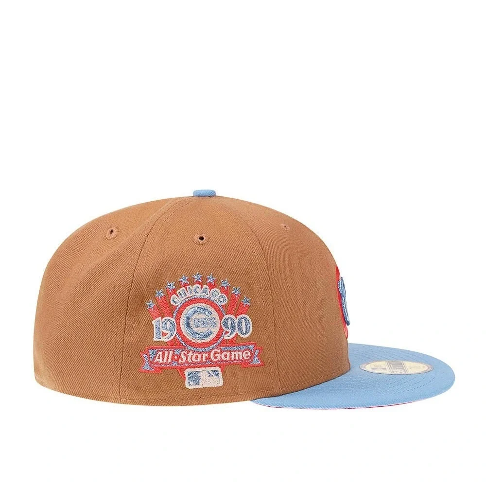 Chicago Cubs New Era 59FIFTY 1990 All Star Game Iced Wheat Fitted Hat Size 7 1/4